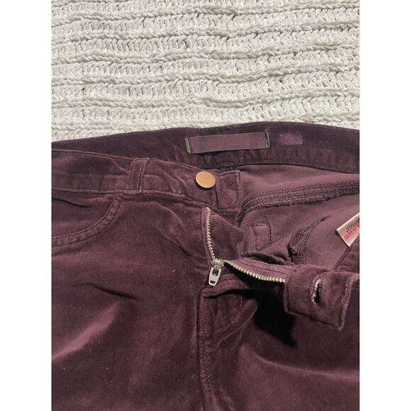 J Brand Velour Leggings Pants Skinny Leg Jeggings Womens 25 Wine Stretch 801J605 - Picture 11 of 11